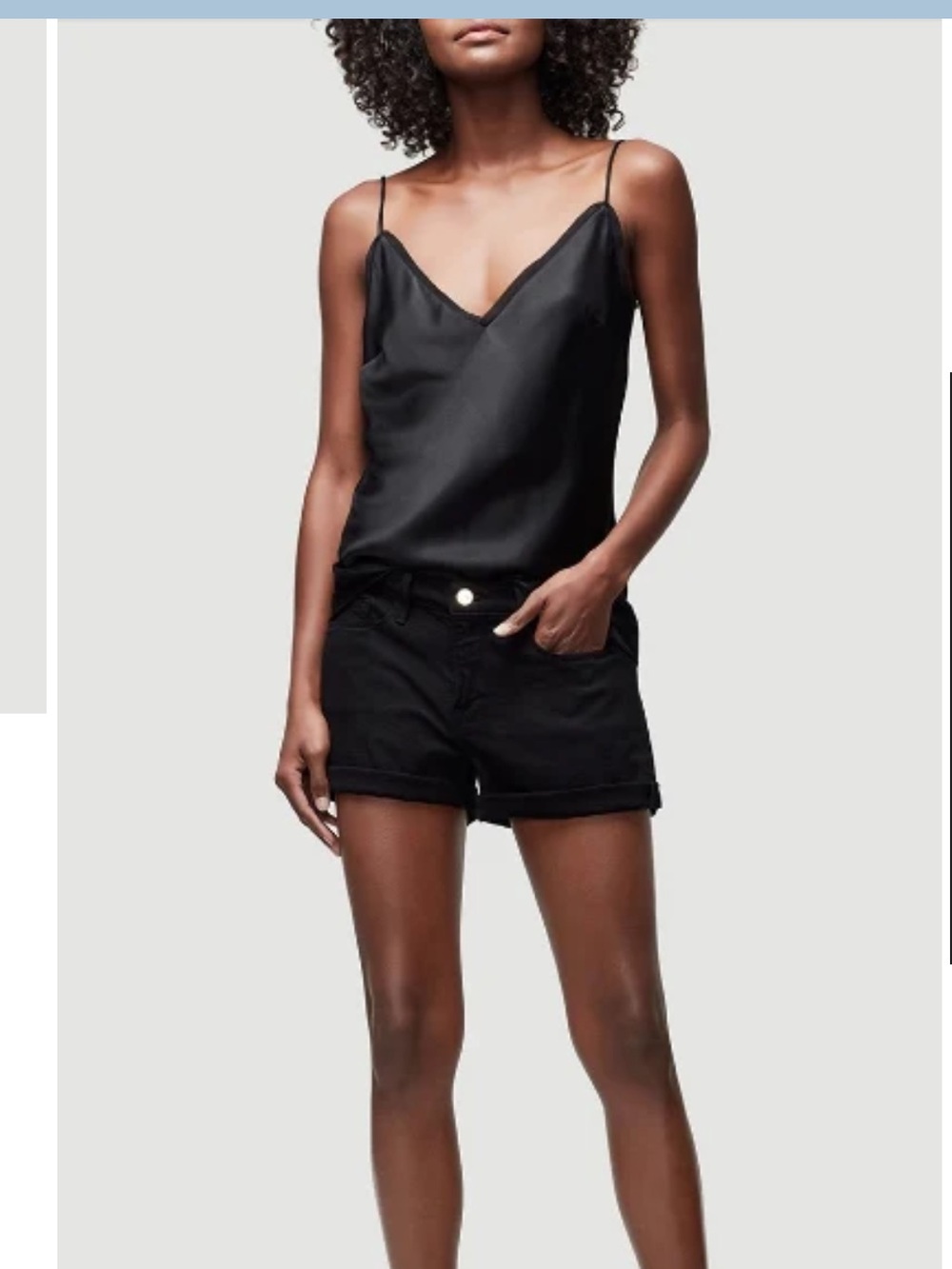 FRAME - Le Cutoff Cuffed Jean Short in Noir